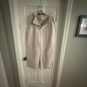 Beige Wide-Leg Pants